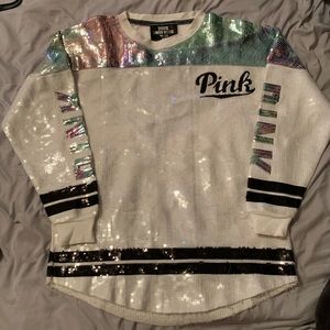 VS Pink limited release 001 open back varsity crew